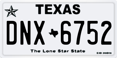 TX license plate DNX6752