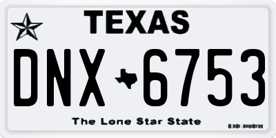 TX license plate DNX6753