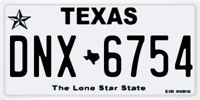 TX license plate DNX6754
