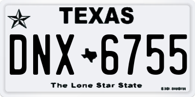 TX license plate DNX6755