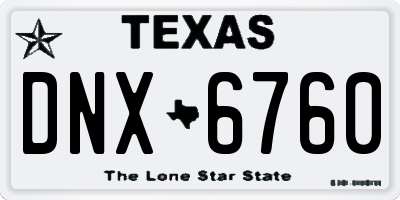 TX license plate DNX6760