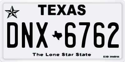 TX license plate DNX6762