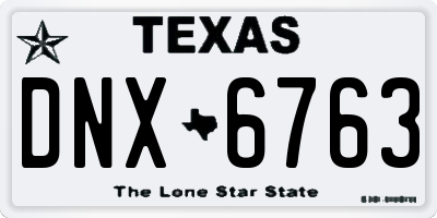 TX license plate DNX6763