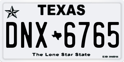 TX license plate DNX6765