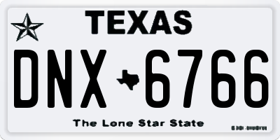 TX license plate DNX6766
