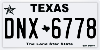 TX license plate DNX6778