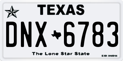 TX license plate DNX6783
