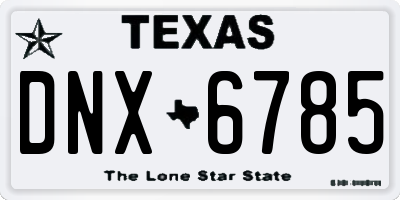 TX license plate DNX6785