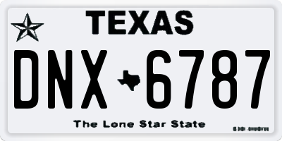 TX license plate DNX6787