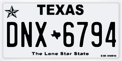 TX license plate DNX6794
