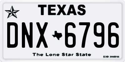 TX license plate DNX6796