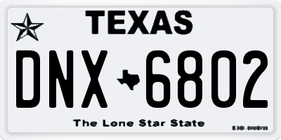 TX license plate DNX6802