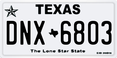 TX license plate DNX6803