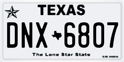 TX license plate DNX6807