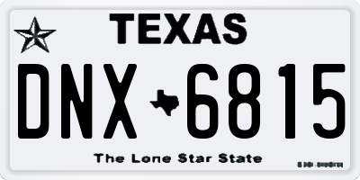 TX license plate DNX6815