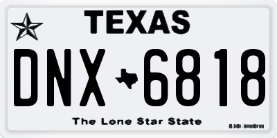 TX license plate DNX6818