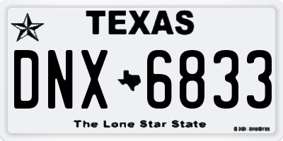 TX license plate DNX6833