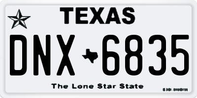 TX license plate DNX6835