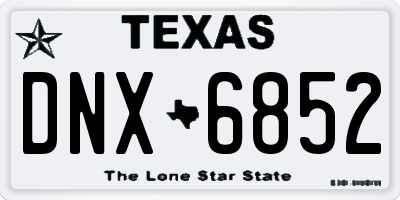 TX license plate DNX6852