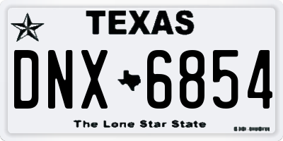 TX license plate DNX6854