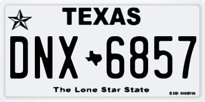 TX license plate DNX6857
