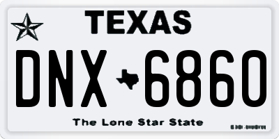 TX license plate DNX6860