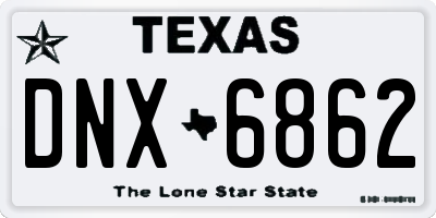 TX license plate DNX6862