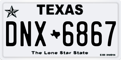 TX license plate DNX6867