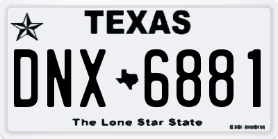 TX license plate DNX6881