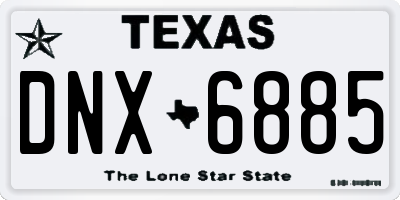 TX license plate DNX6885