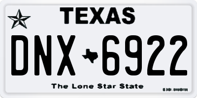 TX license plate DNX6922