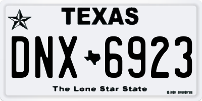 TX license plate DNX6923