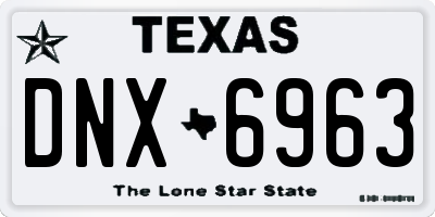 TX license plate DNX6963