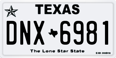 TX license plate DNX6981