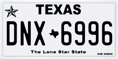 TX license plate DNX6996