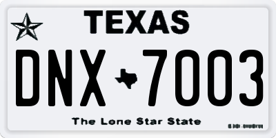 TX license plate DNX7003