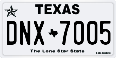 TX license plate DNX7005