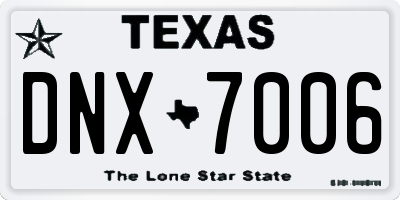 TX license plate DNX7006