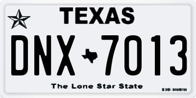 TX license plate DNX7013