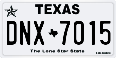 TX license plate DNX7015