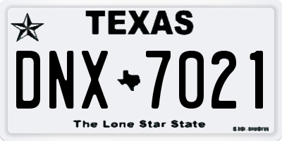 TX license plate DNX7021