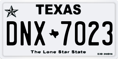 TX license plate DNX7023
