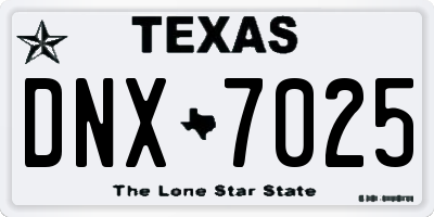 TX license plate DNX7025
