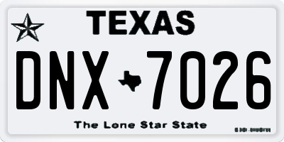 TX license plate DNX7026