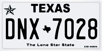 TX license plate DNX7028