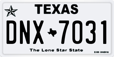 TX license plate DNX7031