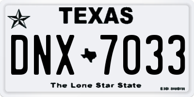 TX license plate DNX7033