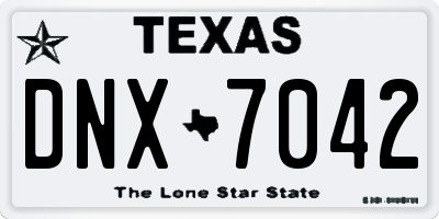 TX license plate DNX7042