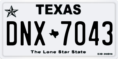TX license plate DNX7043