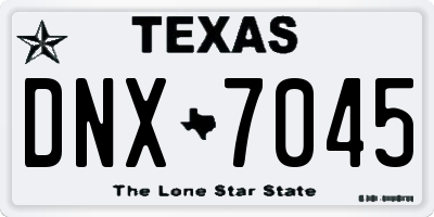 TX license plate DNX7045